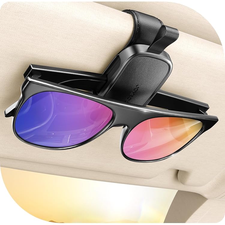Zonnebrilhouder voor auto vizier, auto zonnebril brillenkoker, bril Zonnebrilhouder voor auto vizier, auto zonnebril brillenkoker, bril