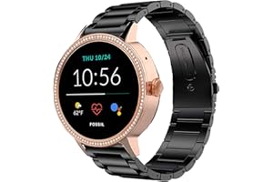 Compatible for Fossil Women Gen 5E Band, onetuo Stainless Steel Metal Replacement Strap Bracelet Compatible for Fossil Women's Gen 5E 42mm Smartwatch