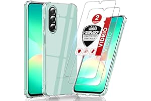 LeYi Funda para Samsung Galaxy A26/A 26 5G 5 G con [2-Unidades] Cristal Templado, Carcasa Armor Silicona Soft Skin TPU Case Antigolpes Cover, Transparente