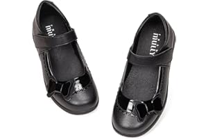 Frank Mully Mädchen-Kleiderschuhe Mädchen Mary Jane Flache Schuhe Ballerinas Flache Party-Schulschuhe mit Schleife für Kleinkinder/kleine Kinder/große Kinder