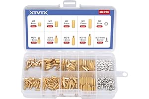 XTVTX 300 pezzi M2 filettatura in ottone esagonale distanziatore maschio-femmina in acciaio inox dado assortimento kit