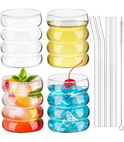Bicchieri In Vetro A Forma Di Lattina 500 Ml Con Cannuccia E Coperchio