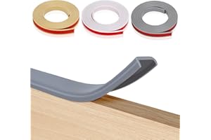 Ansteker TPE U-Shape Edging Trim, 16mm*3m Self Adhesive Flexible Peel and Stick Veneer Edging Tape for Table Cabinet Furniture Restoration (Grey, 16mm*3m)