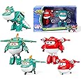 Super Wings EU760202 Airplane 5 inch Characters 2-Pack Supercharged Jett + Tino, Transformer Toy for 3+ Year Old Boys Girls, Multicoloured