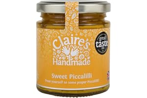 Claire's Handmade - Sweet Piccalilli (200g) - Great Taste Award Winning Traditionally Made Pickle, Perfectly Pairs with Smoke Salmon, Suitable for Vegetarian, Vegan & Gluten Free Diets, GMO Free