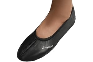 Lappade Schwarz, Weiß, Jeansblau, Rosa, Lila, Rot Gymnastikschuhe, Schläppchen, Turnschläppchen mit Ledersohle Gr. 28-46