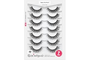 3D Clear Band fałszywe rzęsy naturalny wygląd kota oko Wispy sztuczne rzęsy krótkie nadnaturalne miękkie krzyż wielokrotnego użytku Lashes 7 par-Happy Heartbeat(No.200)