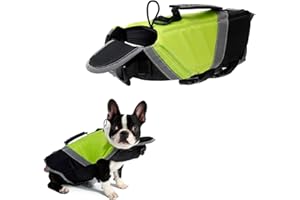 Tineer Chaleco Salvavidas de Dog Life con Relleno Extra de Seguridad Protector de Traje de baño Reflectante para Perros pequeños, medianos, Grandes Seguridad en la Piscina, en la Playa (S, Verde)
