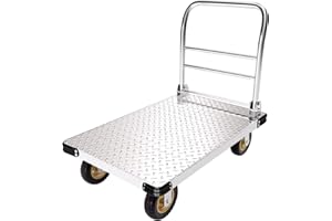 HLTN Folding Platform Trolley Push Cart Dolly Capacity 900 kg Foldable Platform Trolley Transport Trolley Trolley Steel Durable Movable Flatbed Hand Trolley (92 x 62 cm
