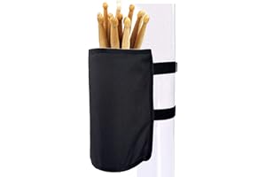 KOSTOO Drumstick Holder Drum Sticks Nylon Holder High-Capacity Bag for Drumsticks Brushes Mallets with Two Hook & Loop Straps Attach to Drum Kit & Music Stand