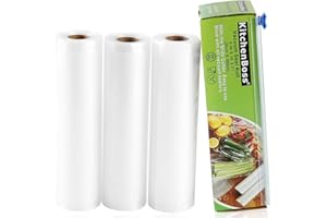 ‎KITCHENBOSS KitchenBoss Vakuumierbeutel Lebensmittel mit Cutter-Box: 3 Rolle 20x500cm Vakuumrollen BPA-Frei Vakuumierfolie fuer Folienschweißgerät Sous Vide Beutel