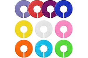 Mozeat Lens 10 divisori per armadio per appendere vestiti, etichette in plastica colorata, divisori rotondi per armadio, etichette riutilizzabili (10 colori)