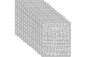 LOREC 14 Fogli 1176 Pezzi Adesivi Lettere Alfabeto Lettere Adesive in Vinile Numeri Adesivi Stickers Lettere Adesive Adatti per Decorazioni Regalo, DIY Scrapbooking, Album Fotografici, Biglietti di Auguri