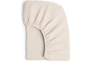 AISAWATE Baby Diaper Changing Pad Cover Cradle Mattress Sheets, Muslin Cotton Changing Table Cover Changing Mat Cover Sheets 32''X 16'' (Cover Only, Pad Not Included) (Beige)