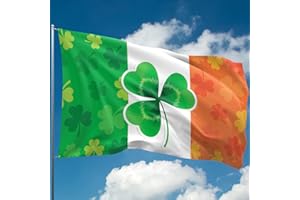 KASKANA Irish Flag for St Patricks Day – Ireland Flag - St Patrick’s Day decorations – Double-sided Digital Print - 110Den Thick polyester - Double Seam - 2 brass eyelets, large 5ft x 3ft