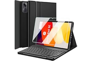 Wineecy Tastiera Custodia per Xiaomi Redmi Pad SE 11 Pollici 2023 [Layout Italiano], 9H Pellicola Protettiva, Slim Cover con Magnetica Wireless Bluetooth Tastiera Keyboard (Redmi Pad SE)