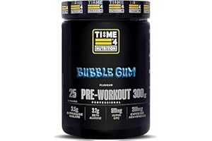 TIME 4 NUTRITION Time 4 Pre Workout Professional High Strength Vegan Pre Workout Powder for Men & Women Energy Drink Zero Sugar with L Citrulline Malate, Beta Alanine, L-Tyrosine, Alpha GPC, Theacrine (Bubble Gum)