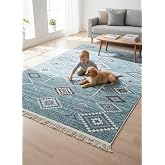 Kilim &Ccedil;ift Taraflı Kullanılabilir Makinede Yıkanabilir dokuma Kilim A&ccedil;ık Yeşil-Krem (80 * 150 cm)