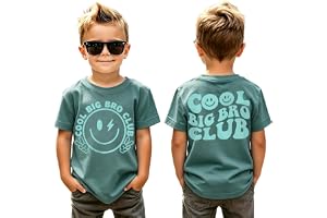 Födelsedags-t-shirt för pojkar 2–7 år pojke födelsedagströja cool Big Bro Club tryck skjorta sommar kortärmad topp söt smiley
