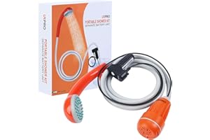 URPRO Portable Camping Outdoor Shower Head Pump Detachable USB Rechargeable Battey Pumps Water from Bucket for Camping, Hiking, Pet Cleaning, Car Washing, Picnic, Outdoor