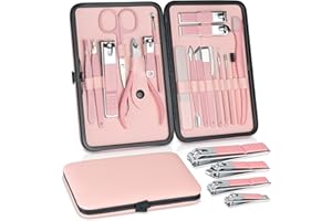 ‎JUPELI JUPELI Maniküre Set, Nagelpflegeset, Nagelknipser Set Nagelknipser Kit Set, Nagelset Maniküre Set Damen, Edelstahl Pediküre Set, Nagelpflege Werkzeuge, Nagelschere Grooming Kit (Rosa)