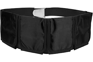 TYENAZA Diving Weight Belt, 4 Pocket Oxford Cloth Scuba Weight Belt Adjustable Heavy Duty Counterweight Waist Belt, Weight Belt with Buckle for Diving, Snorkeling, and Freediving(Black)