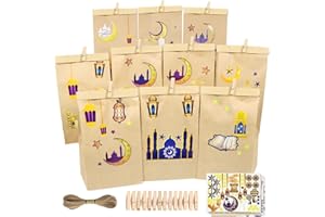 CAPGOOST Calendrier Ramadan, Calendrier de l'Avent Ramadan, 30 Sacs Cadeaux de Ramadan, DIY Calendrier du Ramadan à Remplir, DIY Decoration Ramadan, Décorations Eid Mubarak, Calendrier Ramadan pour Enfants