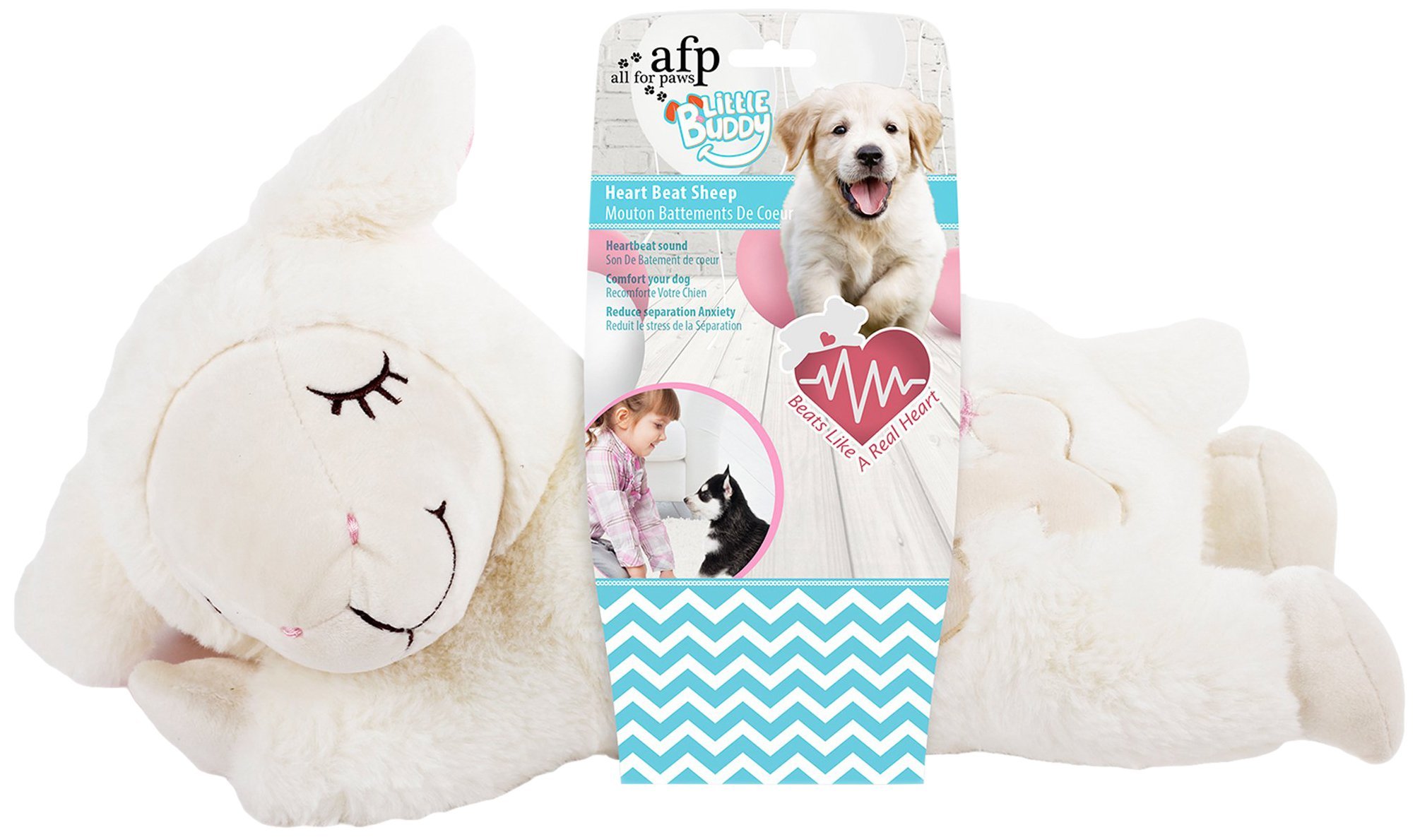 ALL FOR PAWS Snuggle Pet Heart Beat Behavioral Aid Plush Toy, Heart