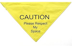 Ancol Respect My Space Warning Bandana para Perro, Poliéster, Amarillo, M/L