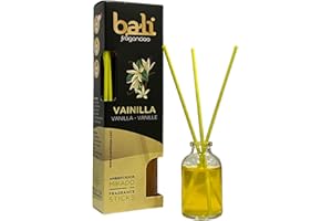 Bali fragancias Ambientador Mikado VAINILLA Difusor con varillas de ratán para tu salón, comedor o cualquier estancia de tu hogar, fragancias seleccionadas, Aromaterapia, Perfumado (30 ml)