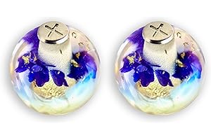 HOODIE CHARMS – Modèle Eternal Bloom – Fleur séchée & Feuille d'or dans une résine irisée - Embout Personnalisé pour Cordon de Sweat à Capuche, DIY Mode Unisexe