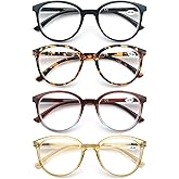 MODFANS A Pack of 4 Reading Glasses/Presbyopia Glasses for Men and Women, Good Vision Light, Comfortable, Close View/Tired Vi