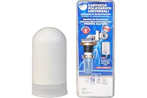 DETERMONDO 12 pz Ricarica Polifosfati Universale per Caldaia, Lavatrice, Lavastoviglie, Scaldabagno con Funzione Anticalcare, Decalcificante e Protezione Anticorrosione per Filtro, Cartucce, Dosatori