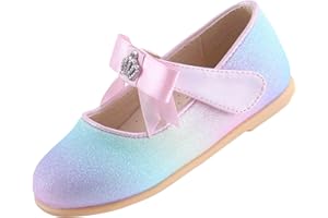 EIGHT KM Ballet Shoes for Girls Kids Princess Shoes - Multi-Colored for Ages 2-7 Years - Girls Wedding Shoes - Party Gift White, Pink, Blue, Black Ballet Shoes - Flat Shoes Flower Girl Shoes