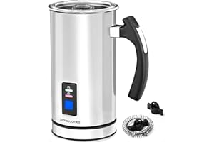 Andrew James Electric Milk Frother 5 in 1 – Electric Milk Steamer, Coffee Frother, Hot Chocolate Maker, Velvetiser Heater Jug, 300ml 500W Non-Stick, Simple One-Touch Operation