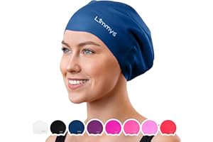 Limmys Czepek pływacki dla dorosłych z długimi włosami - 100% silikonowy czepek kąpielowy dla dzieci dla mężczyzn i kobiet - jakość premium, elastyczne i wygodne czapki kąpielowe