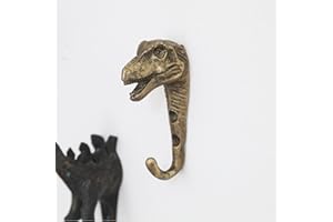 Fyne-Finds Animal Dinosaur Shaped Metal Vintage Hook Leads Coat Keys Hat Wall Mounted Hanger Hook Kids Boys (Tyrannosaurus Rex Hook)