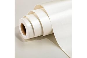 Wikadlik Rotolo di carta da regalo, colore bianco sporco, 43 cm x 10 m, tinta unita, effetto perlato, per matrimoni, San Valentino, compleanni, fai da te