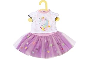 ‎DOLLY MODA Dolly Moda Einhorn Shirt mit Tutu für 39-46 cm große Puppen, 870495 Zapf Creation