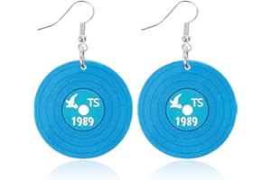 BENIFILE 1989 Earrings, Acrylic Record Shape Eras Earrings, Album Inspired Dangle Earrings Merch Jewelry Gifts for Singer Fans Costume Outfits Dress Decor