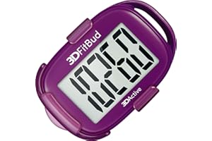 3DActive 3DFitBud Contapassi Semplice Contapassi 3D con Clip E Cordino, Tracker Di Passi Preciso, Ampio Display, Facile Da Usare per Bambini, Uomini, Donne, Adulti, Anziani - A420S - Ciruela
