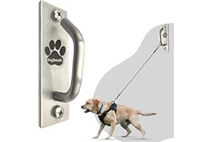 Doghook Attelage canin - Laisse sécurisée pour Chien montée au stationnement intérieur - Crochet Mural extérieur - Attache en Acier Inoxydable Pratique pour la Maison et Le Travail, Fin et Compact