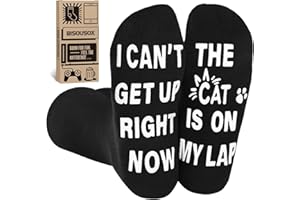 BISOUSOX Cat Dad Socks Cotton Funny Socks Funky Praying Novelty Socks for Men 6-11 Non-slip Fun Socks Gift for Men Dad