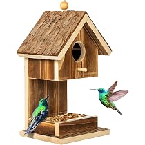 Mangiatoia per uccelli da cortile a forma di campanella a vento per esterni, mangiatoia per acqua per uccelli, decorazione per casa e giardino, stile retrò, da appendere per giardino, cortile, balcone