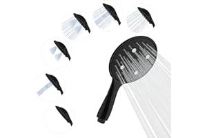 SparkPod 6-Function High Pressure Handheld Shower Head - 6" Wide Angle for Smooth Rinsing - Made for Every Mood - Tool Free Installation - Luxury Design (6 Function, Matte Black) - Built to Last