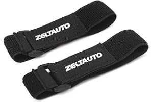 ZELTAUTO Elastic Cinch Straps with Quick-Adjust Buckles, Multipurpose Tie-Downs for Outdoor Gear, Camping, Travel Essentials, Bikes, Yoga Mats (1.5"x16", 2-Pack)