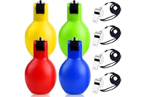 VEGENA Handpfeife Trillerpfeife für Trainer: 4 Stück Handpfeife Sportunterricht, Sportpfeife mit Edelstahl Sportpfeifen, Hand Whistle für Schiedsrichter, Sportlehrer, Hundetrainer, Trainer Zubehör Fußball