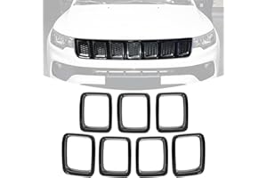 JeCar Grille Inserts ABS Front Grill Cover Exterior Accessories for Jeep Compass MP 2017-2020, Carbon Fiber Finish