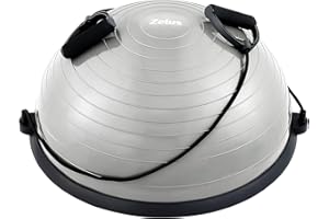 ZELUS Palla Equilibrio Ø 58cm Balance Board con 2 Elastici Laterali e Pompa Pedana di Equilibrio per Fitness Yoga