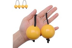 MGTECH 2 Pairs Aslatua Shakers, Kashaka Musical Percussion Instrument African Asalato Shaker Rhythmic Balls, Yellow